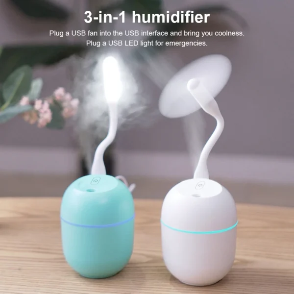 Portable USB Essential Oil Diffuser / Air Humidifier, with LED Light - Image 10
